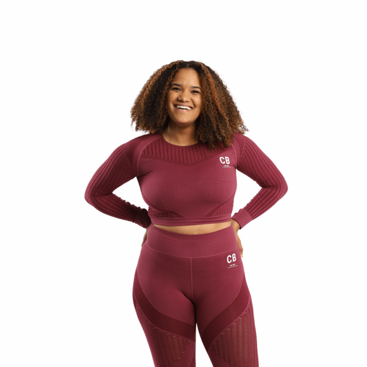 Chic Body Seamless Crop Top- Red Merlot
